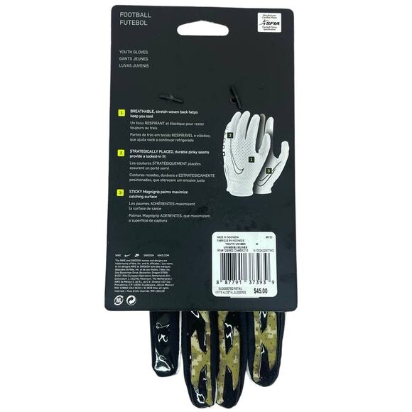 NWT Nike Vapor 6.0 Jet Football Gloves NFL Logo Salute To Service Camo Youth Med - Picture 7 of 7